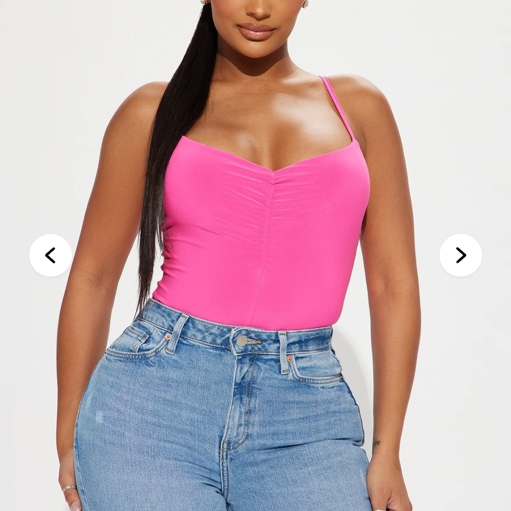 Women's Pink Spaghetti Strap Body Suit